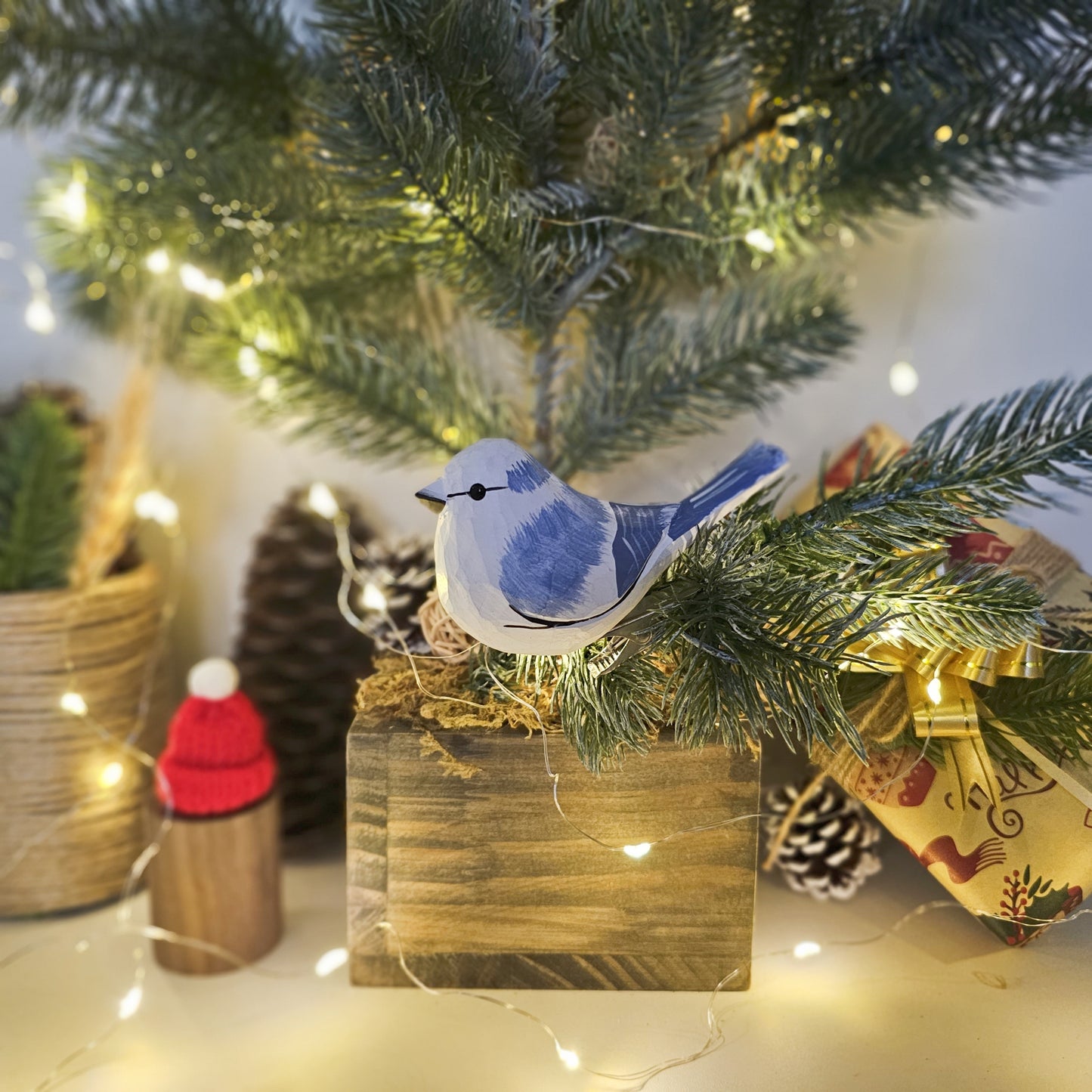 Azure Tit Clip-on Bird Ornament