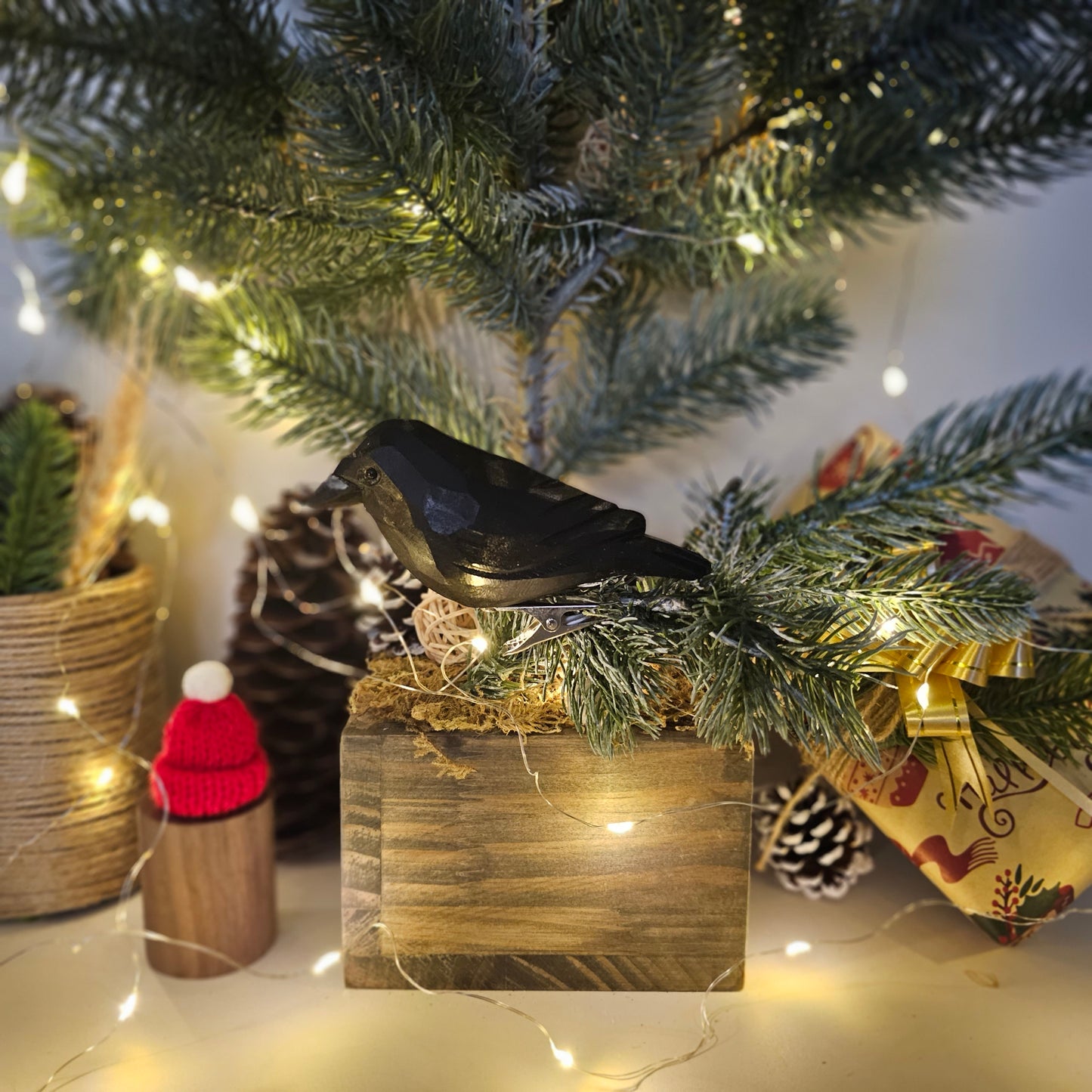 Crow Clip-on Bird Ornament