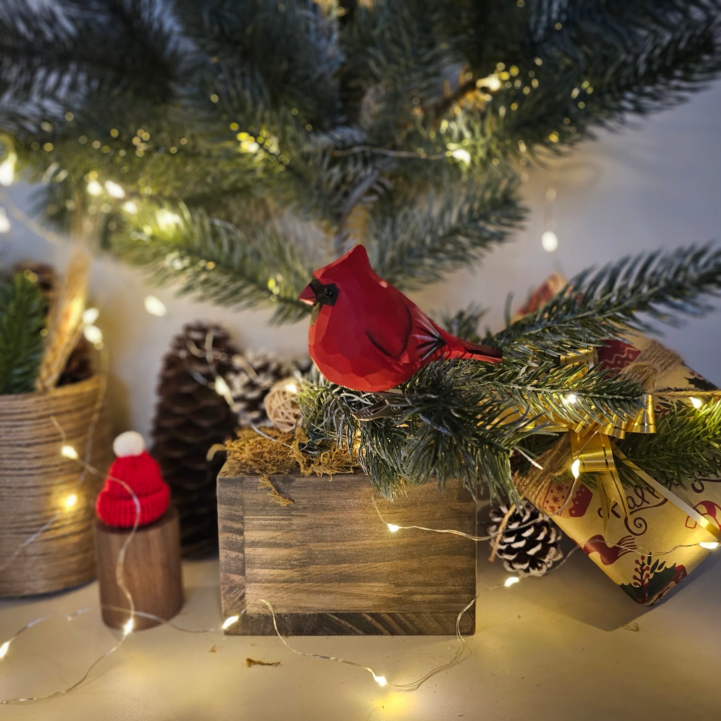 Cardinal Male Clip-on Bird Ornament