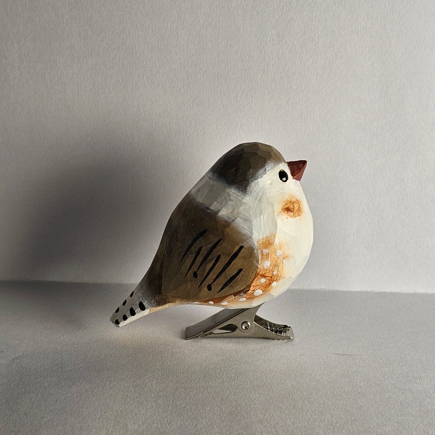 Zebra Finch Bird Clip-on Ornament