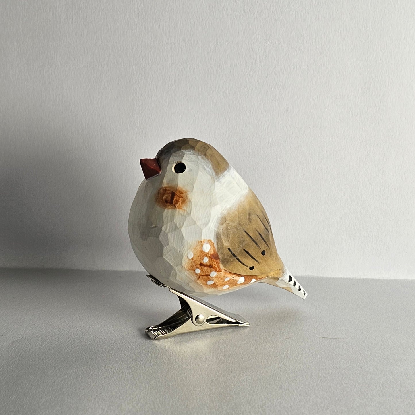 Zebra Finch Bird Clip-on Ornament