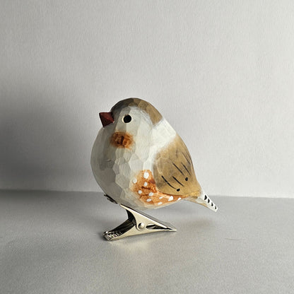 Zebra Finch Bird Clip-on Ornament