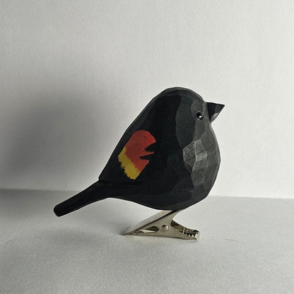 Red-winged black Bird Clip-on Ornament