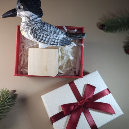 Bird Figurine comes with wooden stand and gift box packaging