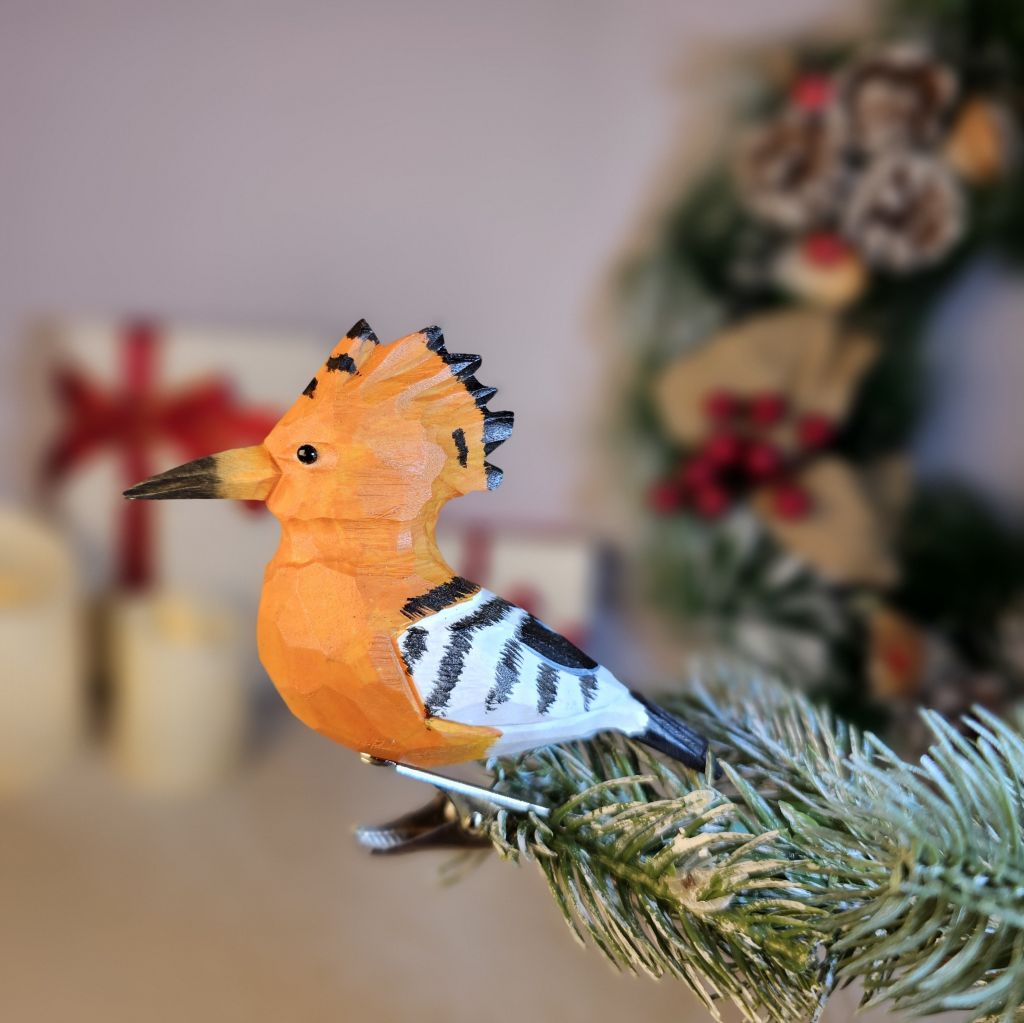 Hoopoe Wooden Clip-on Christmas Tree Ornament