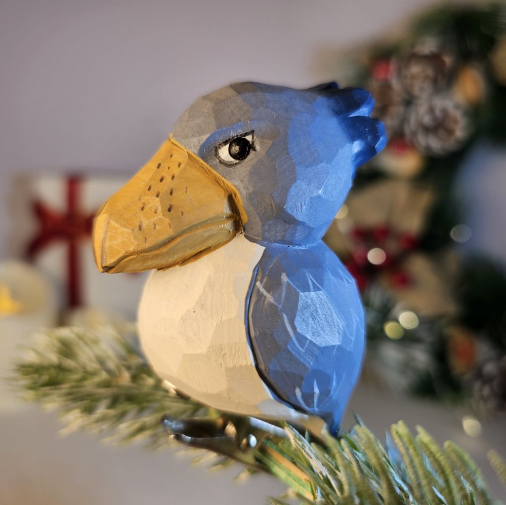 Shoebill Wooden Clip-on Christmas Tree Ornament