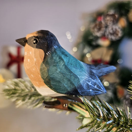 Swallow Wooden Clip-on Christmas Tree Ornament