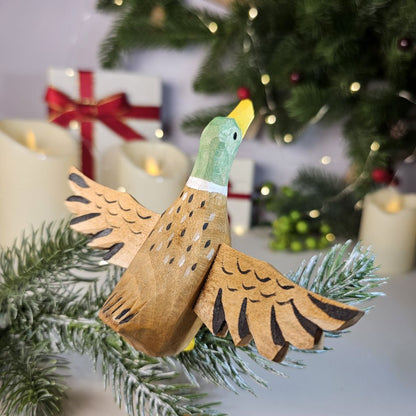 Mallard Wooden Clip-on Christmas Tree Ornament