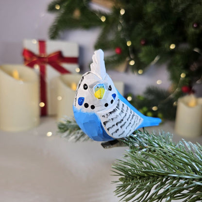 Budgie Wooden Clip-on Christmas Tree Ornament