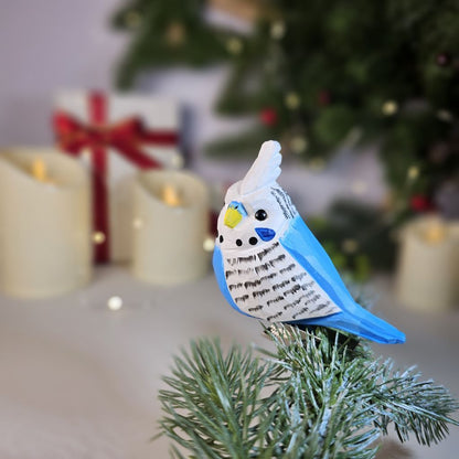 Budgie Wooden Clip-on Christmas Tree Ornament