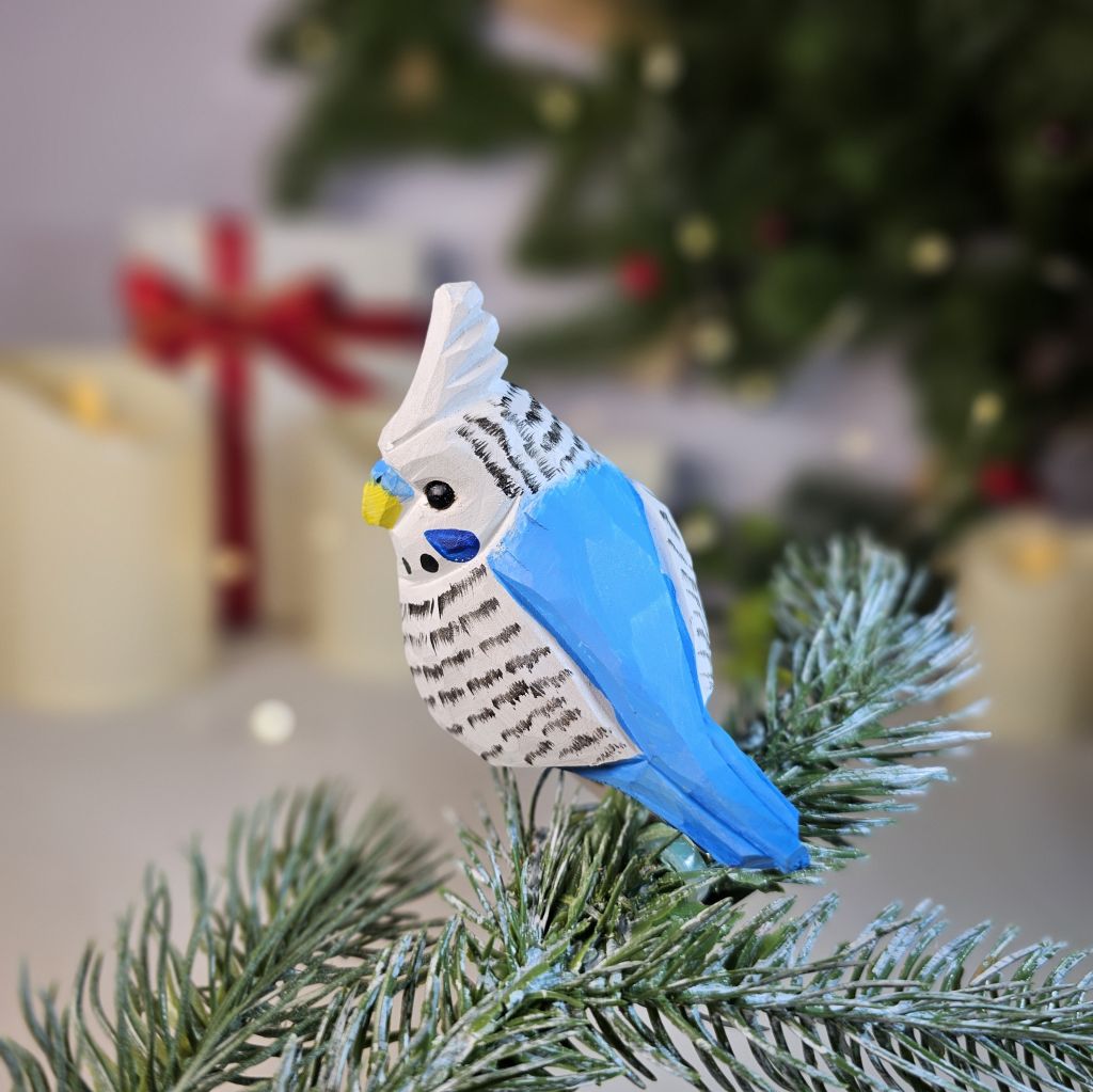 Budgie Wooden Clip-on Christmas Tree Ornament