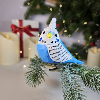 Budgie Wooden Clip-on Christmas Tree Ornament