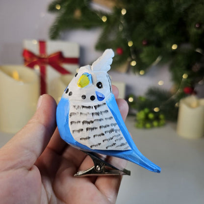 Budgie Wooden Clip-on Christmas Tree Ornament