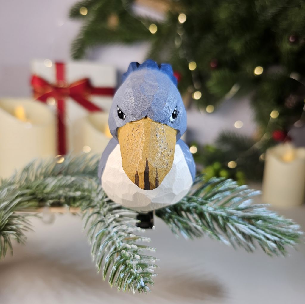 Shoebill Wooden Clip-on Christmas Tree Ornament