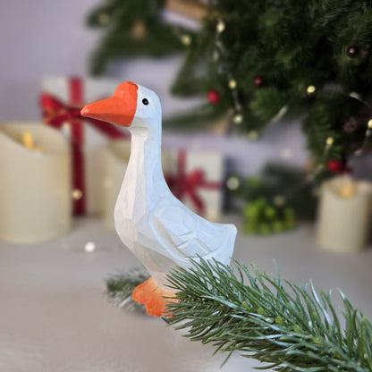 Goose Wooden Clip-on Christmas Tree Ornament