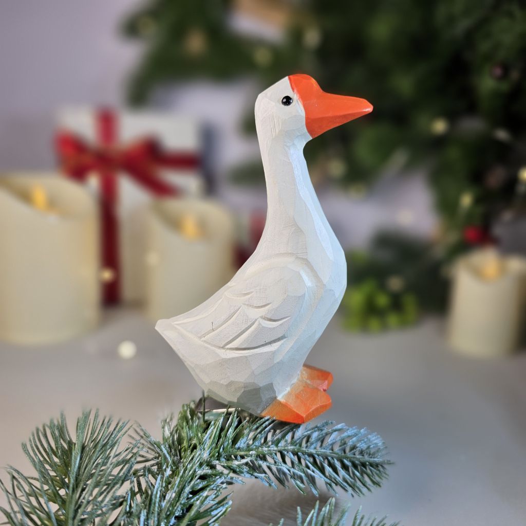 Goose Wooden Clip-on Christmas Tree Ornament