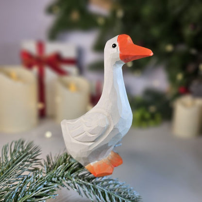 Goose Wooden Clip-on Christmas Tree Ornament