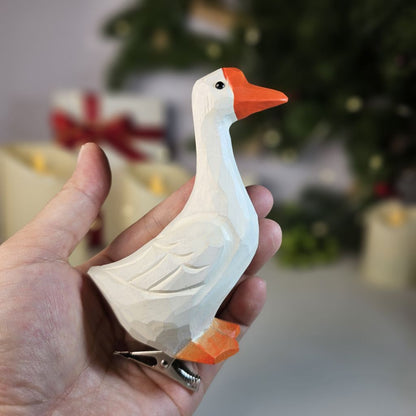 Goose Wooden Clip-on Christmas Tree Ornament