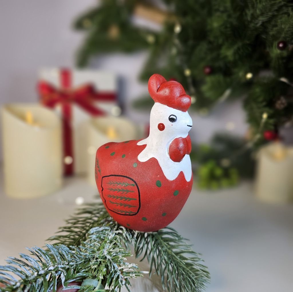 Chicken Wooden Clip-on Christmas Tree Ornament