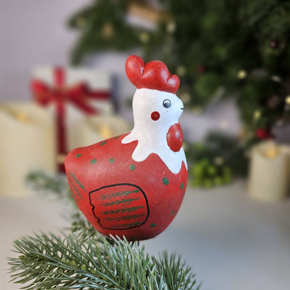 Chicken Wooden Clip-on Christmas Tree Ornament