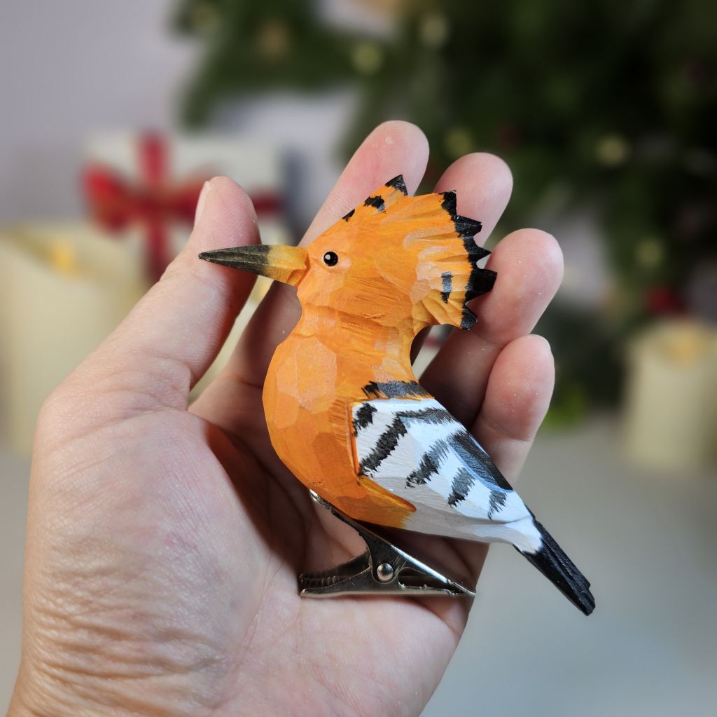 Hoopoe Wooden Clip-on Christmas Tree Ornament