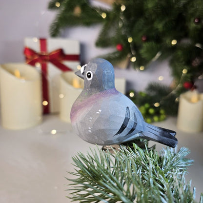 Pigeon Wooden Clip-on Christmas Tree Ornament