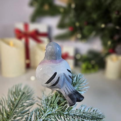 Pigeon Wooden Clip-on Christmas Tree Ornament