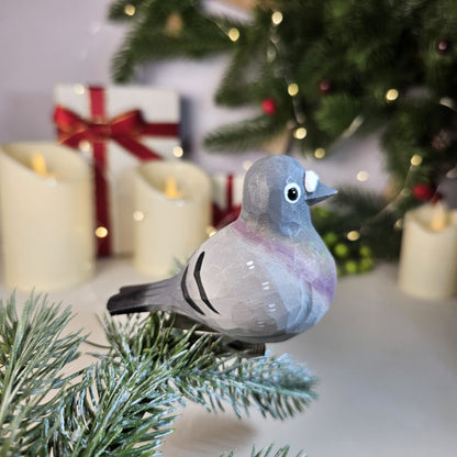 Pigeon Wooden Clip-on Christmas Tree Ornament