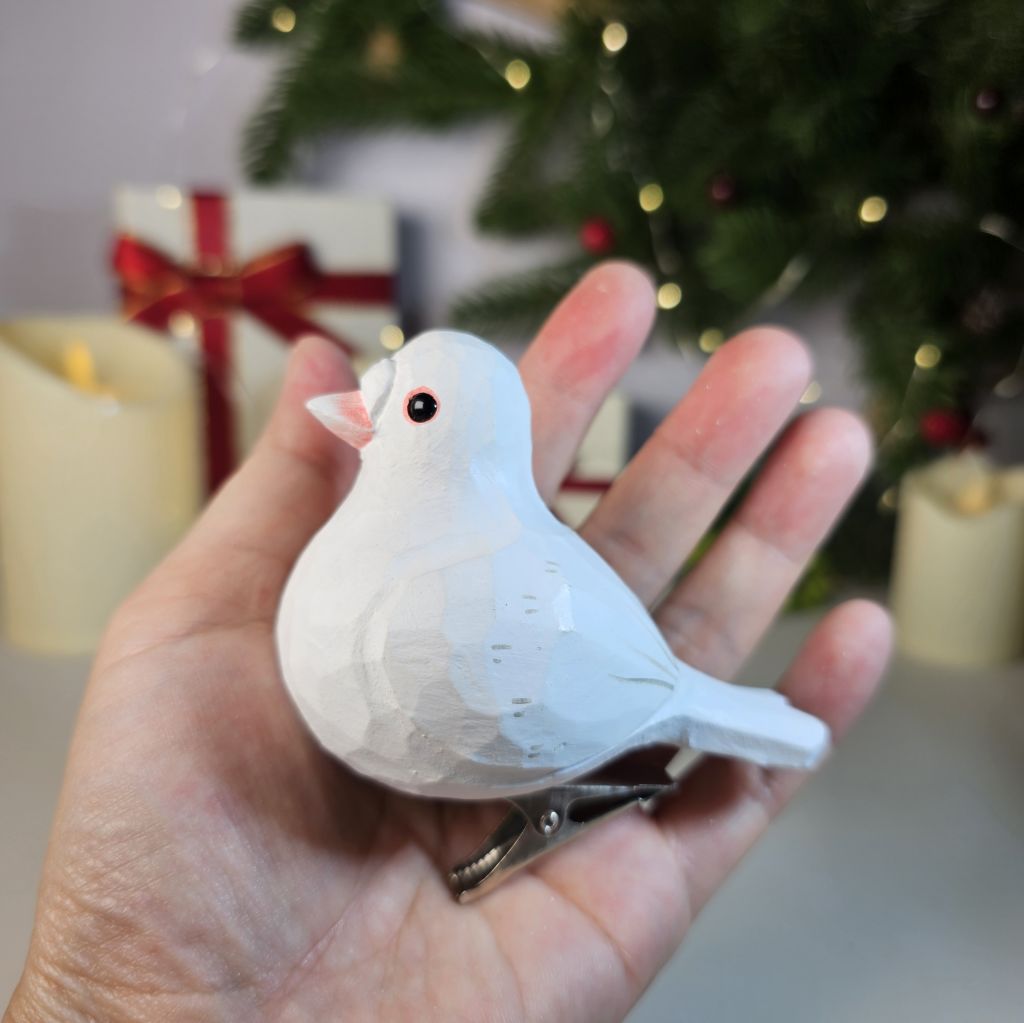 Pigeon Wooden Clip-on Christmas Tree Ornament