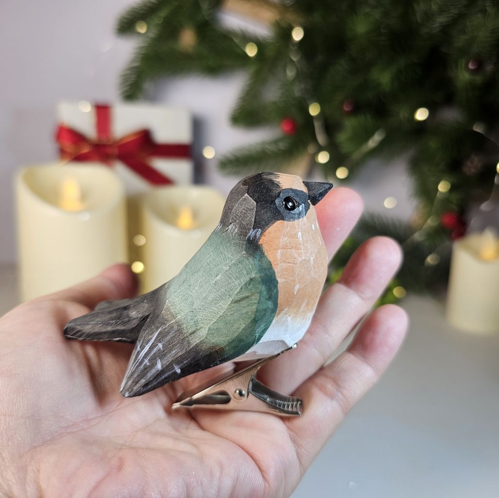 Swallow Wooden Clip-on Christmas Tree Ornament