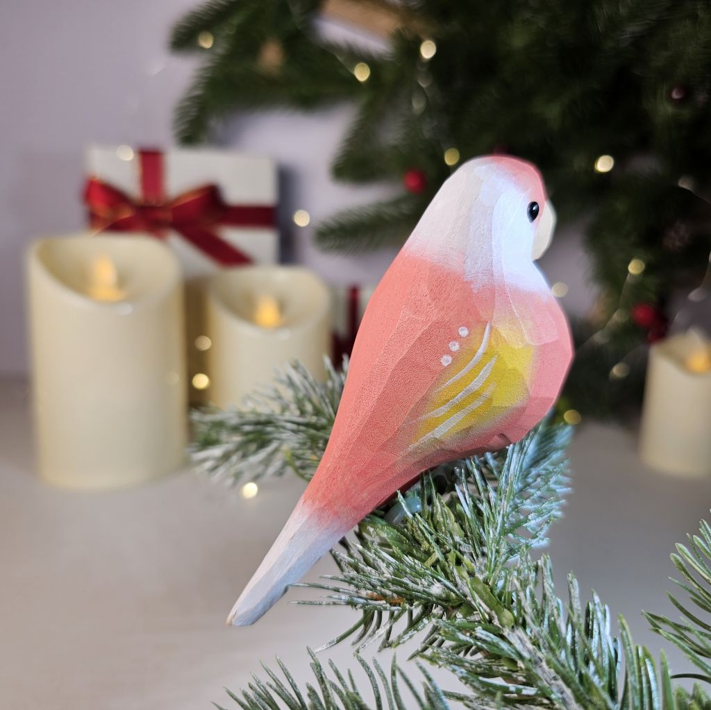 Parakeet Wooden Clip-on Christmas Tree Ornament