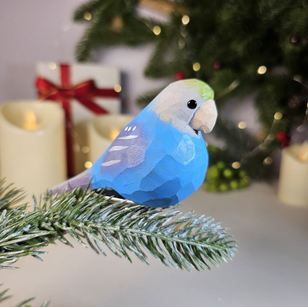 Parakeet Wooden Clip-on Christmas Tree Ornament