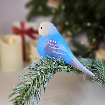 Parakeet Wooden Clip-on Christmas Tree Ornament