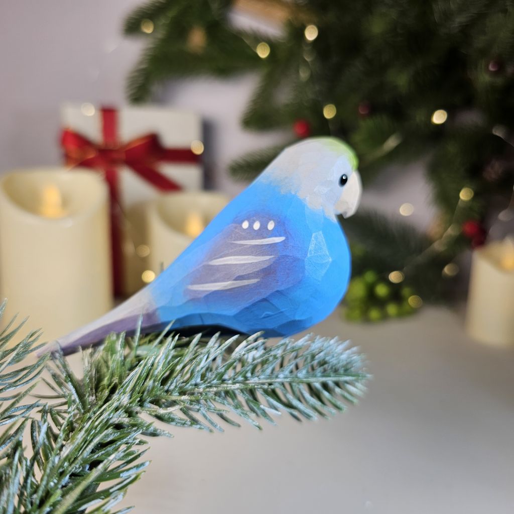 Parakeet Wooden Clip-on Christmas Tree Ornament