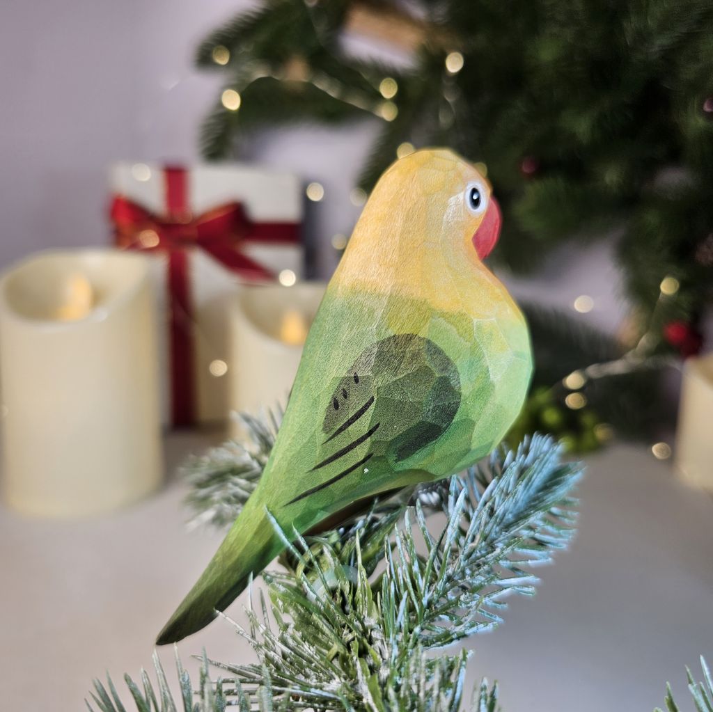 Parakeet Wooden Clip-on Christmas Tree Ornament