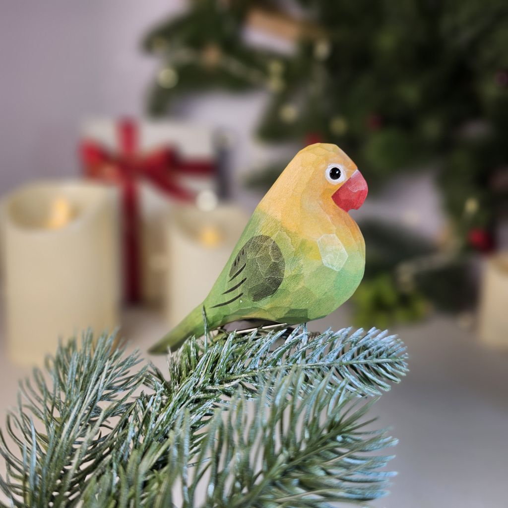 Parakeet Wooden Clip-on Christmas Tree Ornament