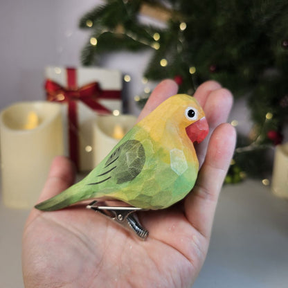 Parakeet Wooden Clip-on Christmas Tree Ornament