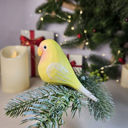 Parakeet Wooden Clip-on Christmas Tree Ornament