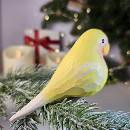 Parakeet Wooden Clip-on Christmas Tree Ornament