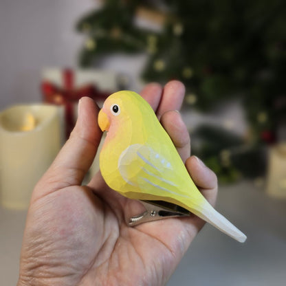 Parakeet Wooden Clip-on Christmas Tree Ornament