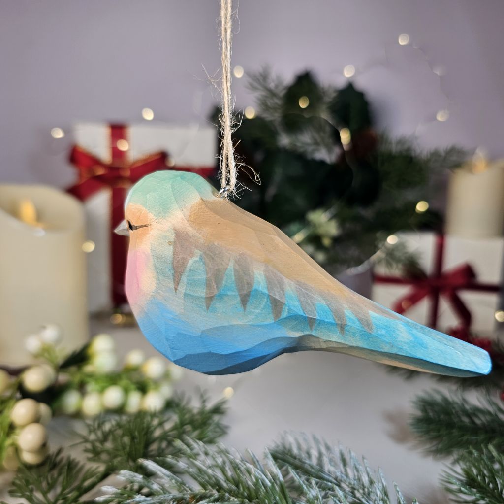 Lilac-Breasted Roller Wooden Hanging Christmas Tree Ornament