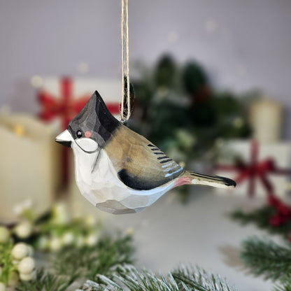 Red-whiskered Bulbul Wooden Hanging Christmas Tree Ornament