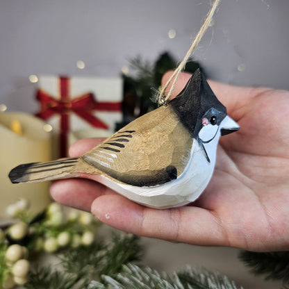 Red-whiskered Bulbul Wooden Hanging Christmas Tree Ornament