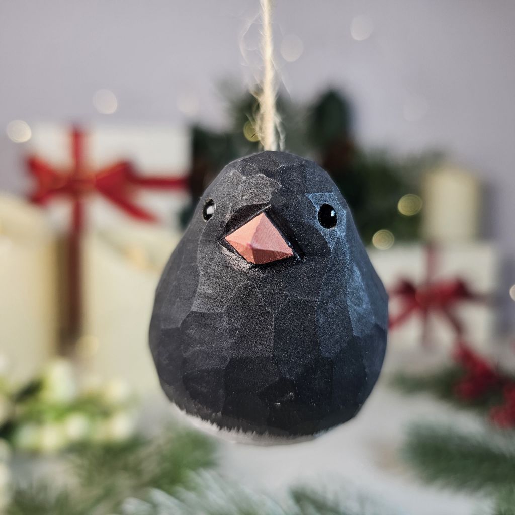 Dark-eyed Junco Wooden Hanging Christmas Tree Ornament