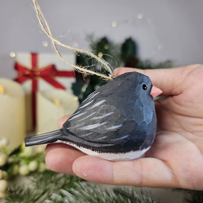 Dark-eyed Junco Wooden Hanging Christmas Tree Ornament