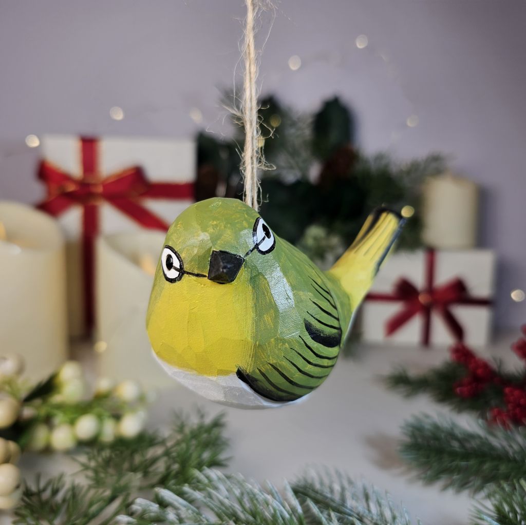 White-Eyes Wooden Hanging Christmas Tree Ornament