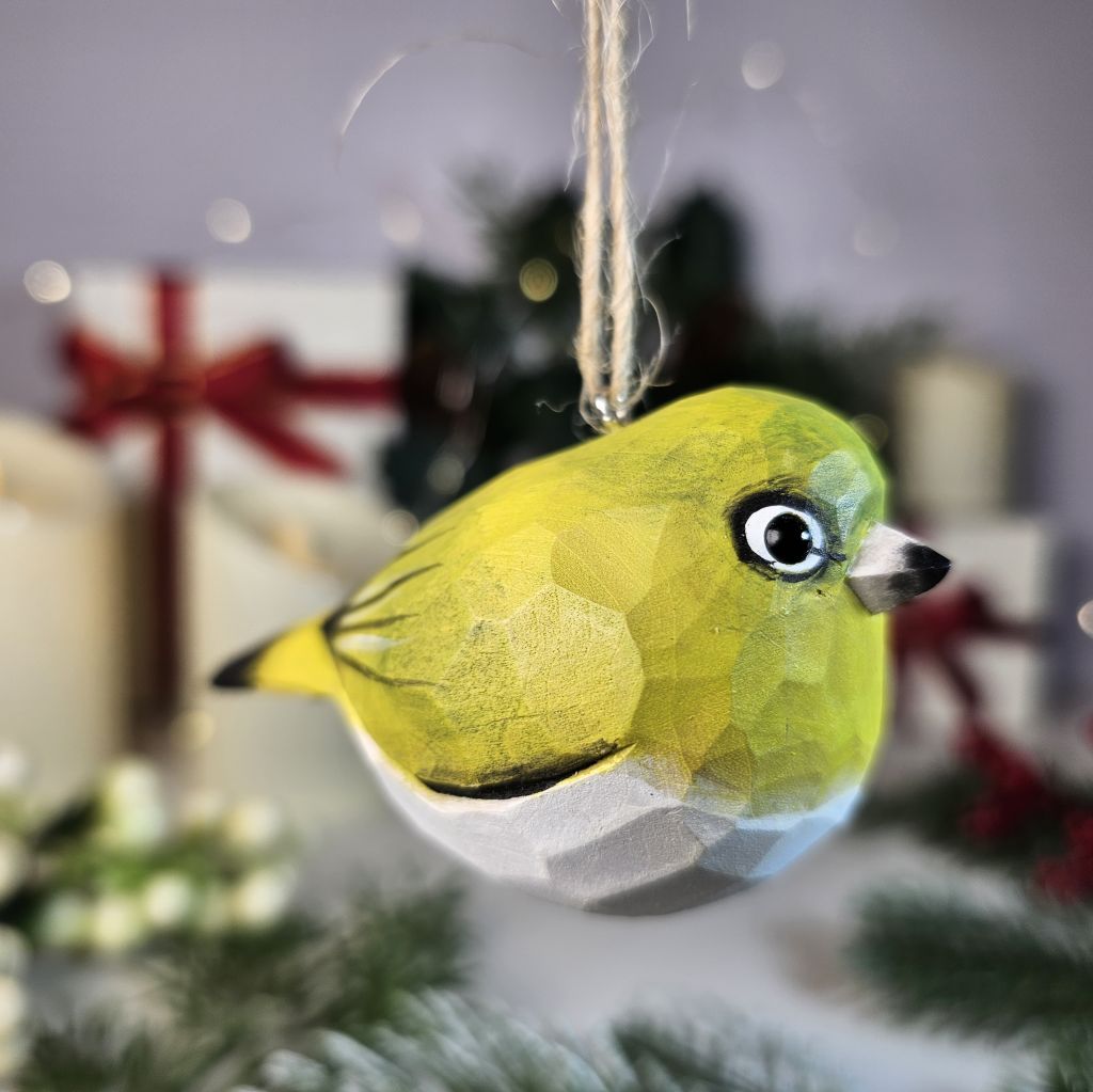 White-Eyes Wooden Hanging Christmas Tree Ornament