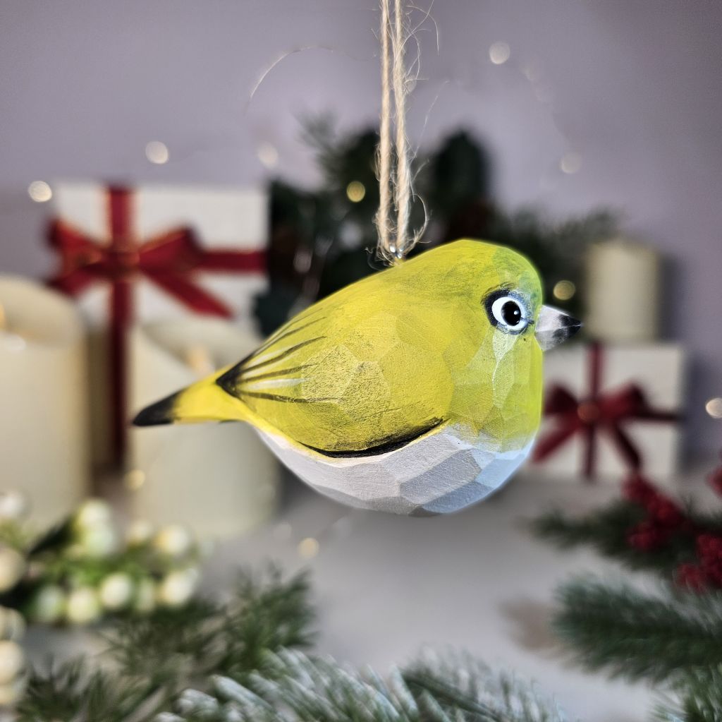 White-Eyes Wooden Hanging Christmas Tree Ornament