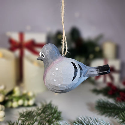 Baby Pigeon Wooden Hanging Christmas Tree Ornament