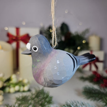 Baby Pigeon Wooden Hanging Christmas Tree Ornament